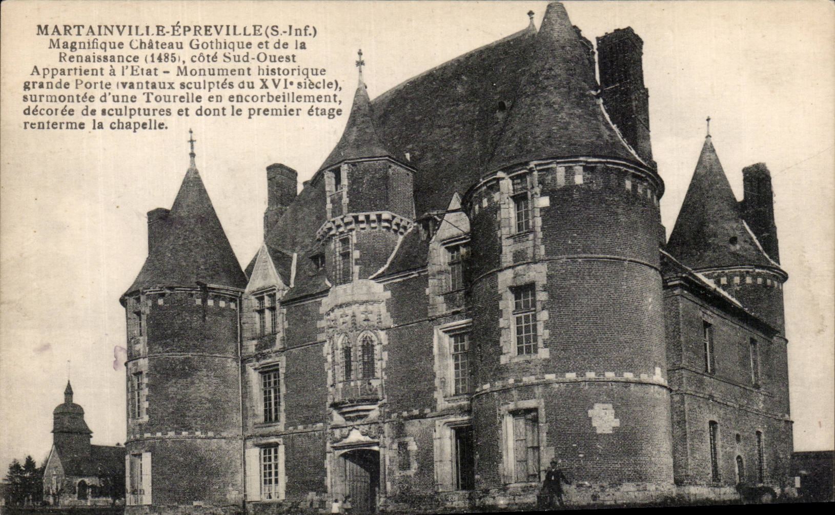 CPA Martainville Epreville Castle Gothic