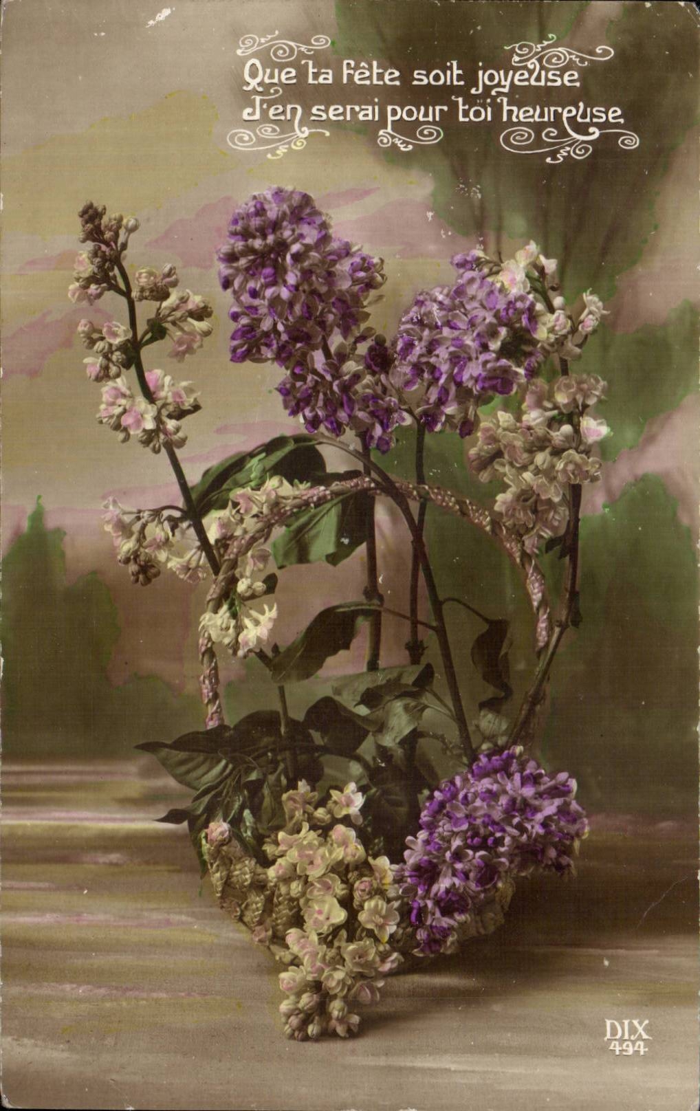 Fleurs Que la fete soit joyeuse - CPA 