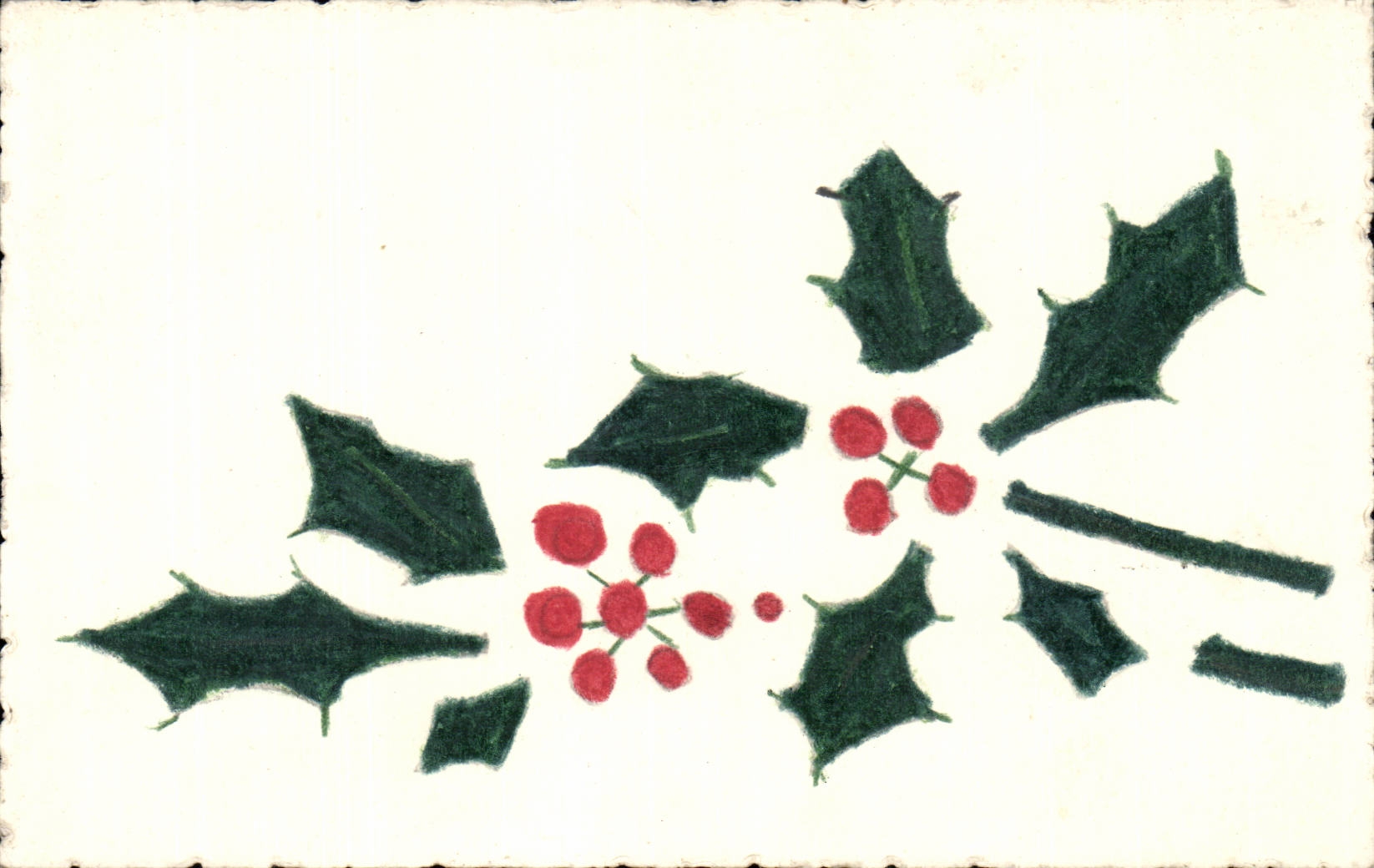 Festivals - Wishes - houx - holly - CPA