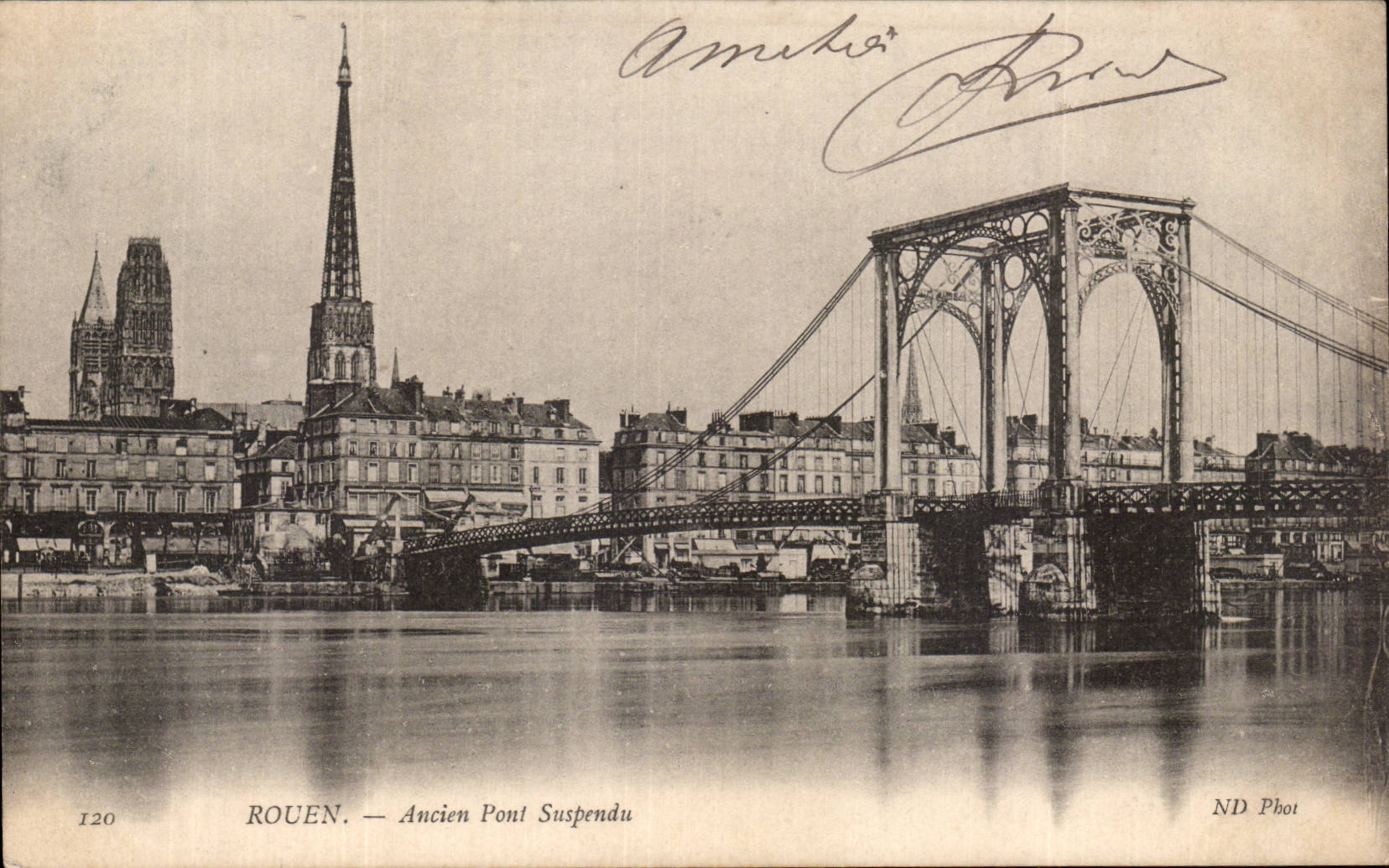 Rouen - Old Suspended bridge - CPA