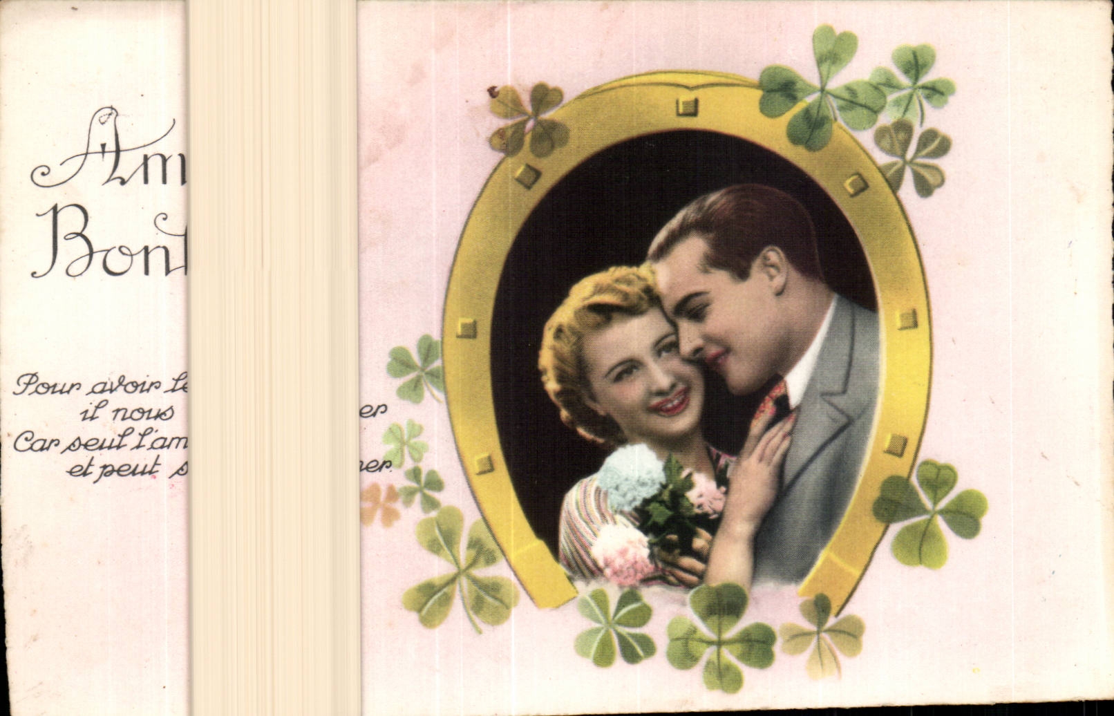 Fleurs - Plantes - four leaf cover - trefle - porte bonheur - CPA 