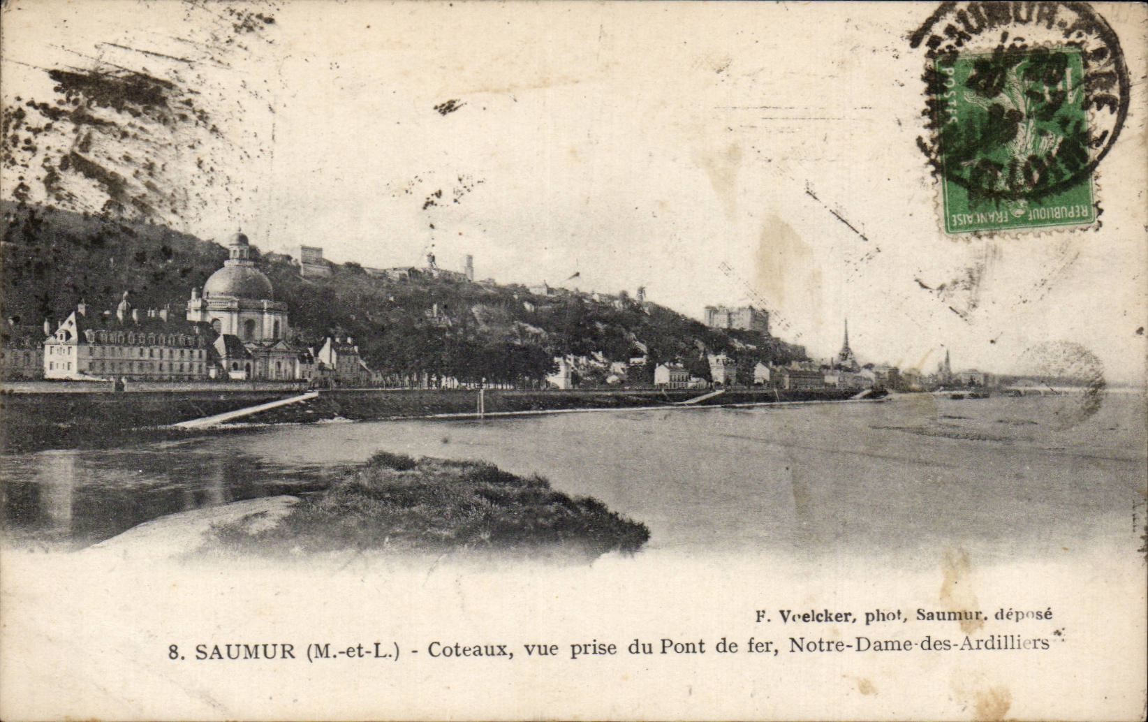 Saumur - Coteaux - vue prise du Pont de fer - CPA 