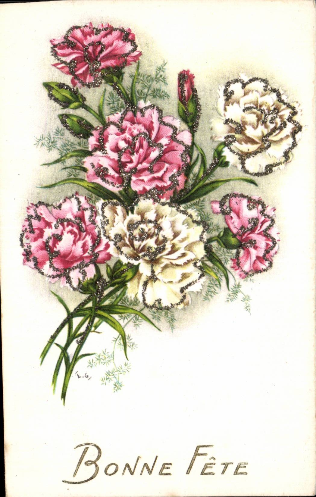 Fleur Oeillet - Bonne Fete - CPA 