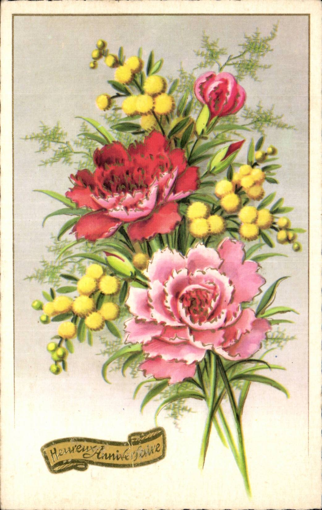 Fleur Oeillet - Carnation - CPA 