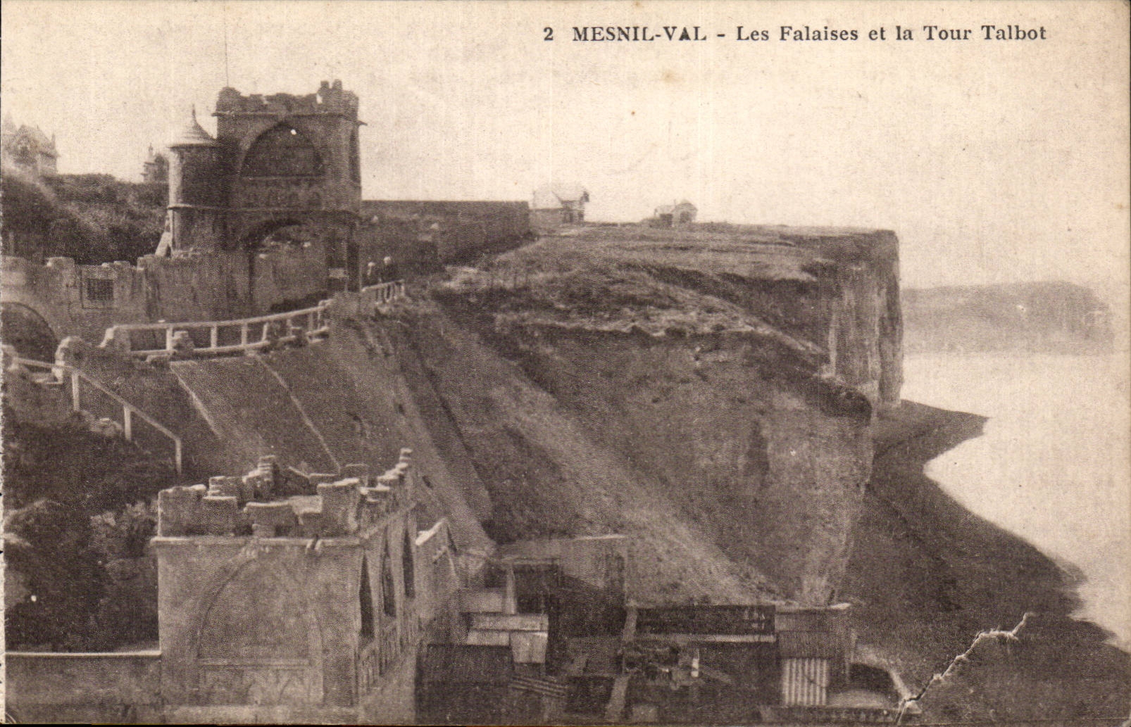 Mesnil Valley - Cliffs and the Talbot Tower - CPA