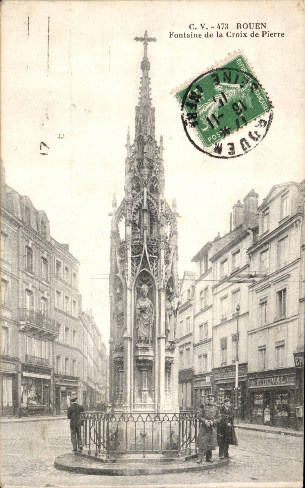 Rouen - Fountain of the Cross of Pierre - CPA