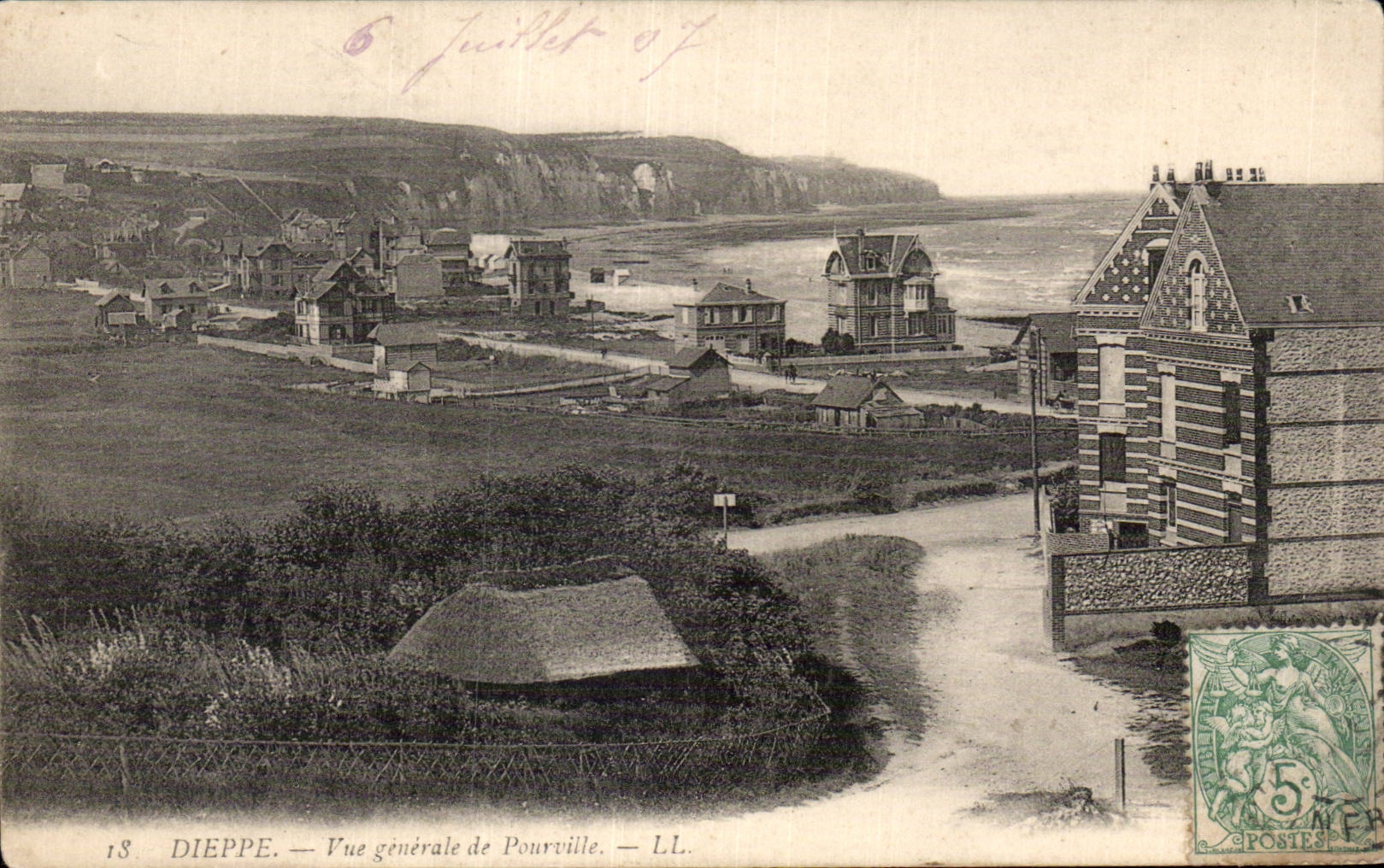 Dieppe - vista de Pourville - CPA