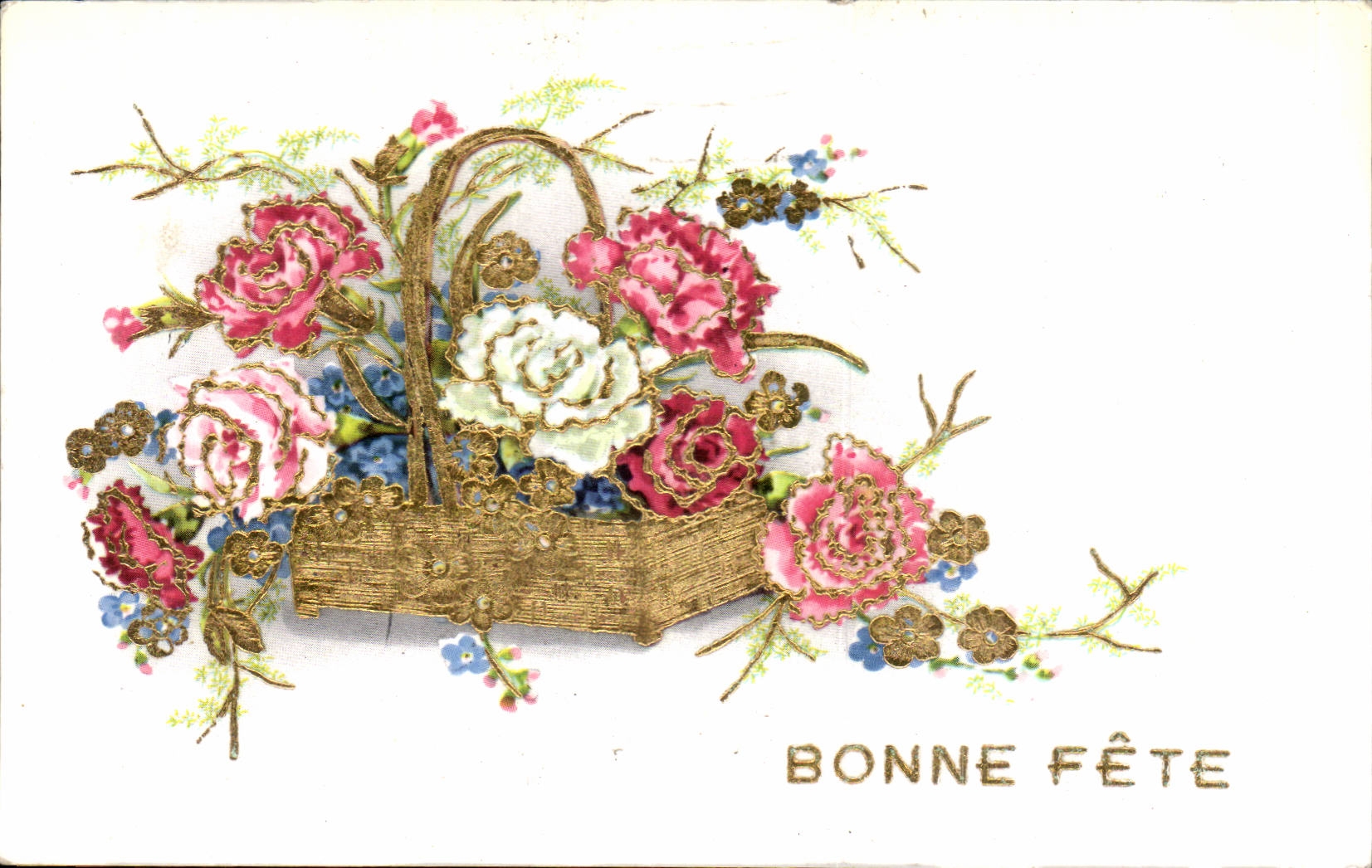 Fleurs Oeillet - Carnation - Bonne Fete - CPA 