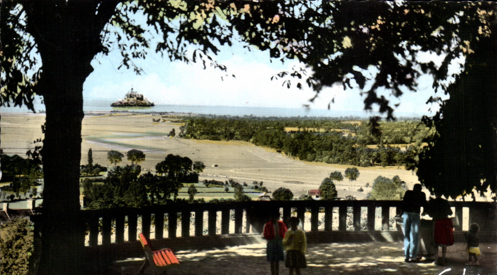 CPSM Avranches el jardin botAnico y la bahia del Saint Michel de Mont