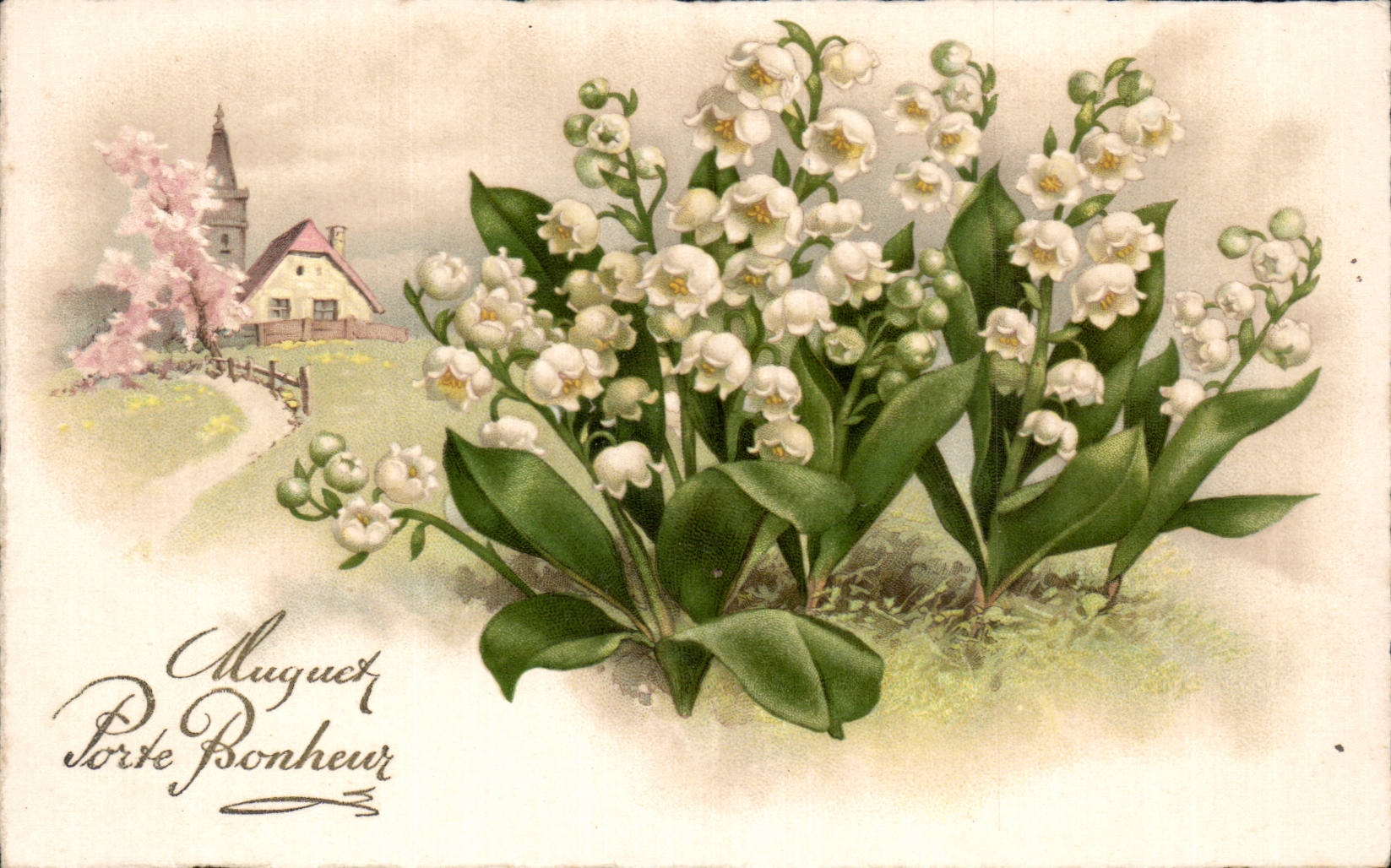 Fleurs Muguet - Lily of the Valley - Porte Bonheur - CPA 