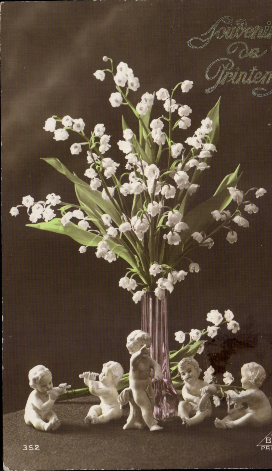 Fleurs Muguet - Lily of the Valley - Porte Bonheur Santons - CPA 