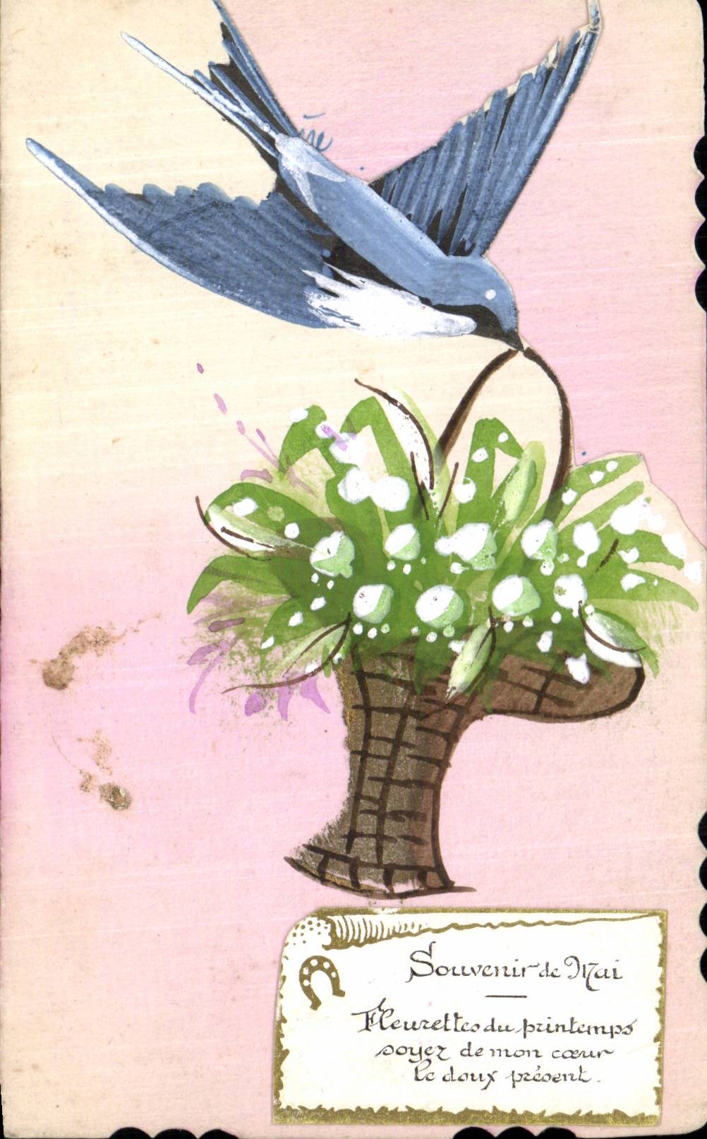 Fleurs Muguet - Lily of the Valley - Porte Bonheur - CPA 