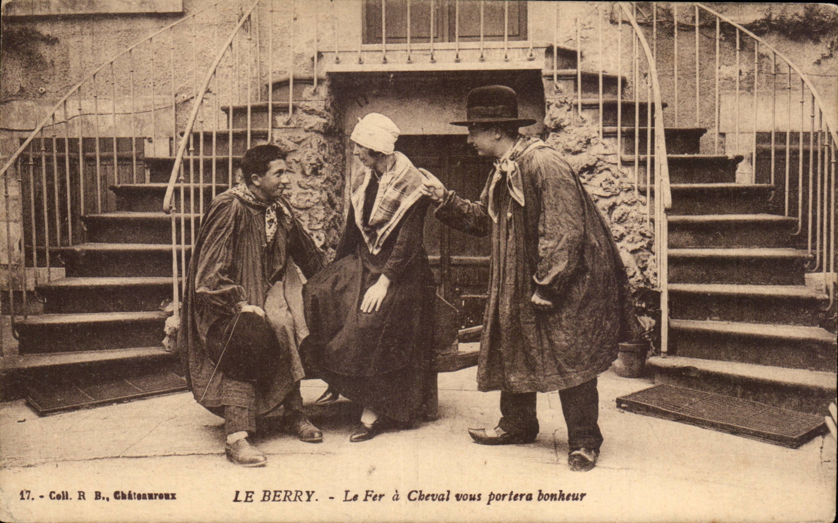 CPA Berry the horseshoe will carry you happiness Folklore costume