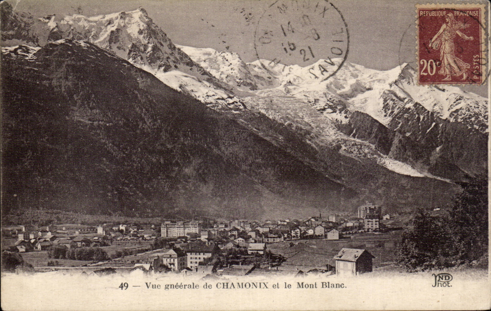 Chamonix - Vue Generale - Mont Blanc - CPA 