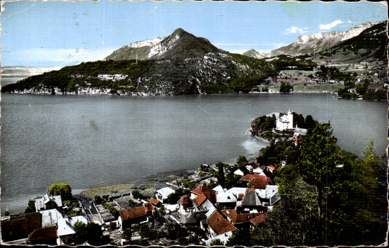 Annecy - Le Lac a Duingt - Vue Generale - Le Roc de Chere et la Baie de Talloires - CPA