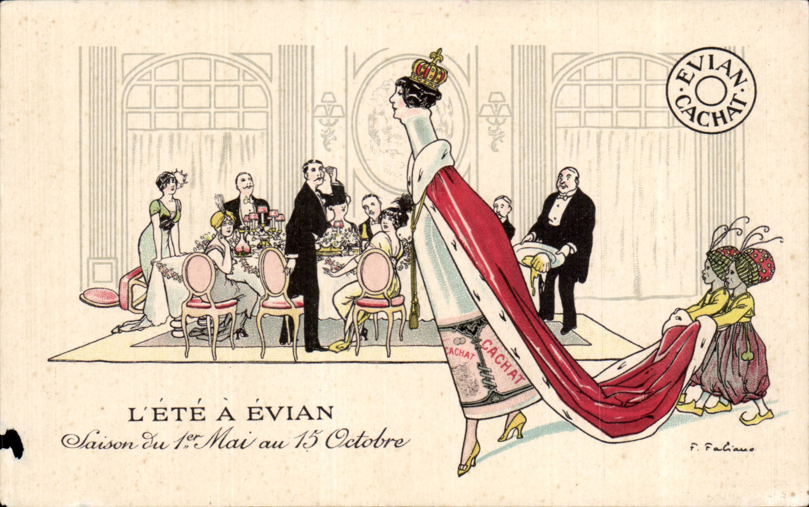 Evian les Bains - Be has Evian - Illustration - Humor - Queen - CPA