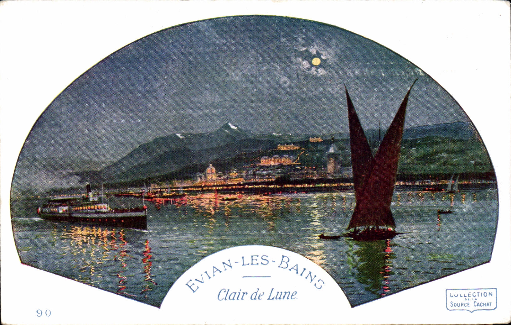 Evian les Bains - Moonlight - CPA