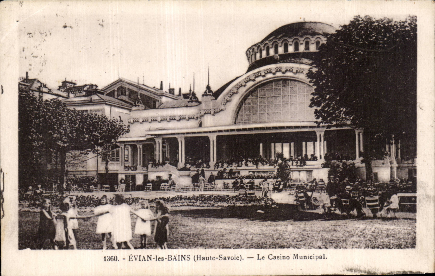 Les Bains - el casino municipal de Evian - ninos - CPA