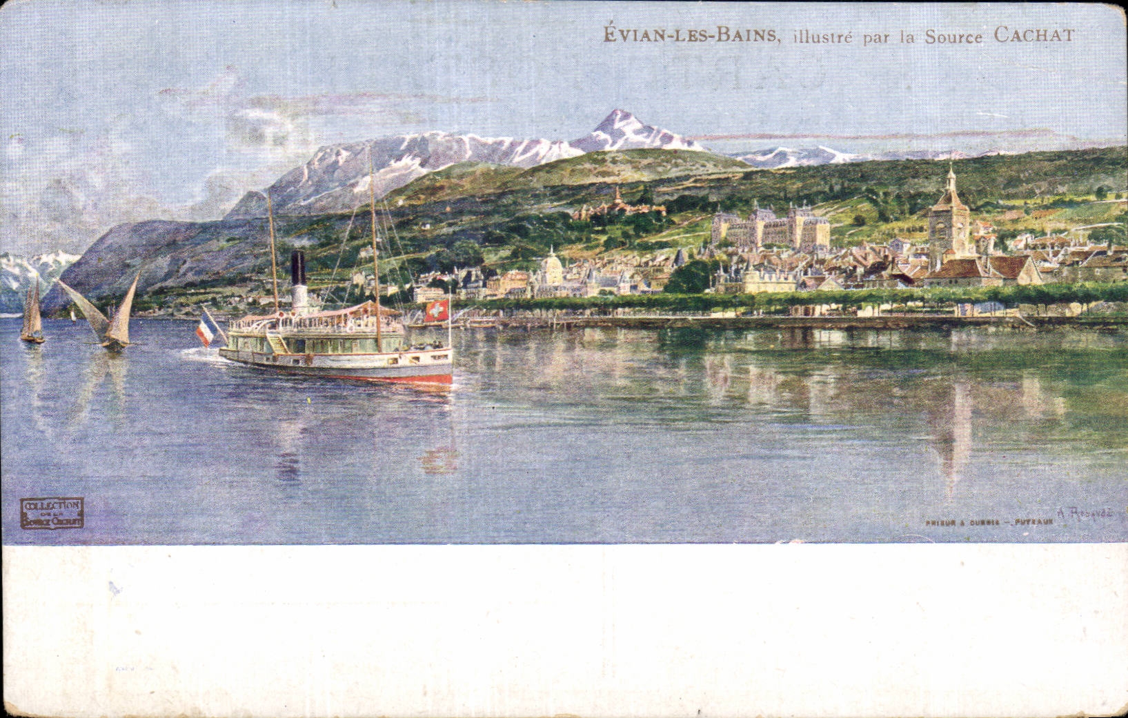 Les Bains - vision de Evian - por la fuente de Cachat - CPA