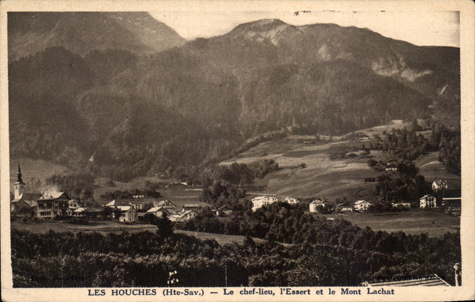 CPSM Houches el principal lugar Essert y el Lachat montan