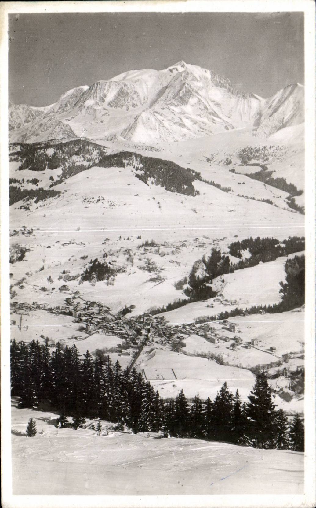 CPSM Megeve winter Station View and the Mount Blanc