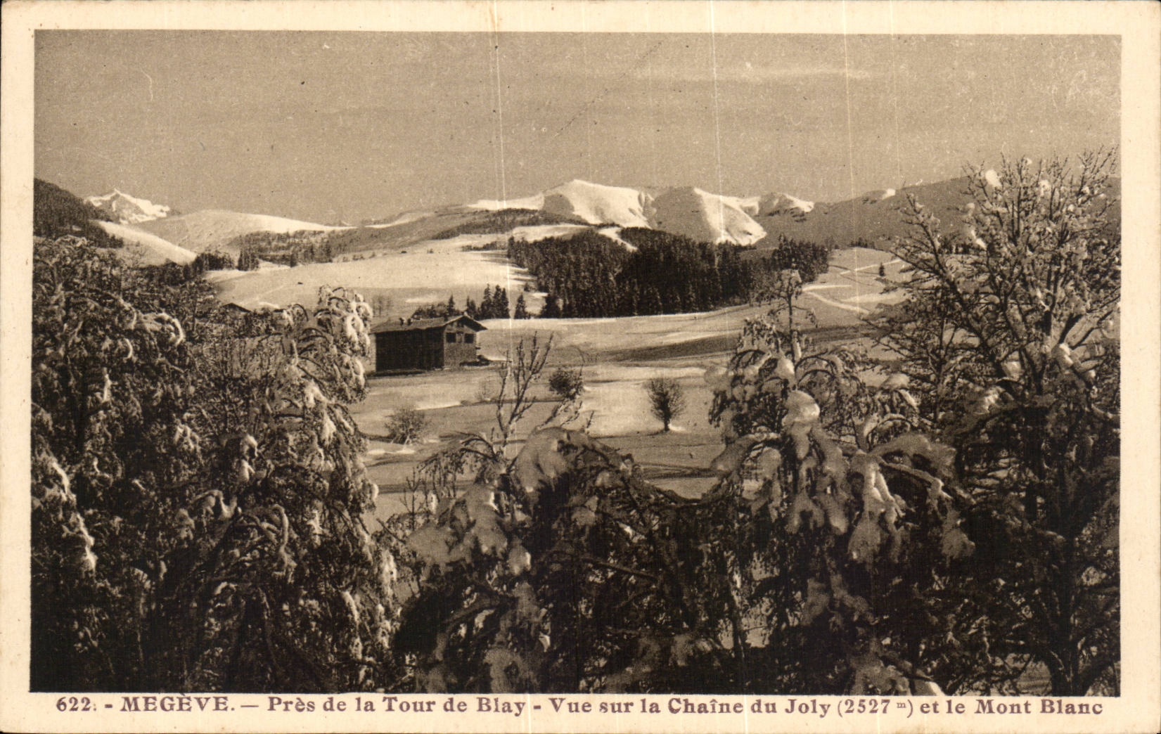 CPA Megeve Close to the Tower of Blay Seen on the chain of Jolly (2527m) and Mont Blanc
