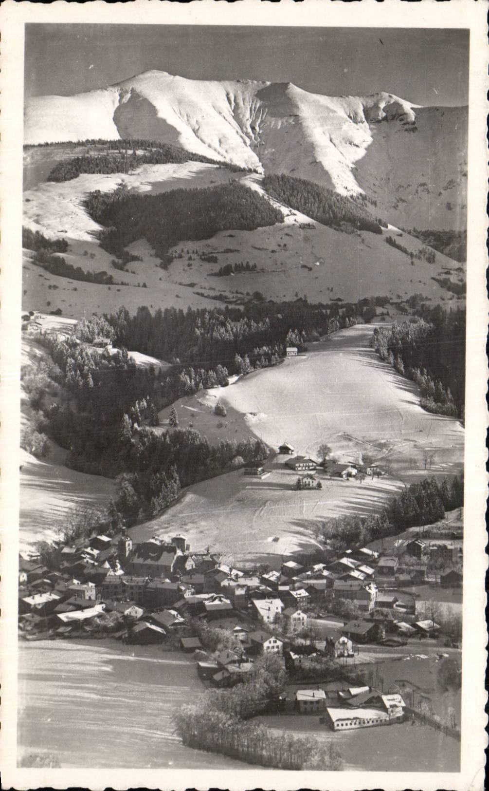 CPA Megeve winter Station and the Jolly Mount