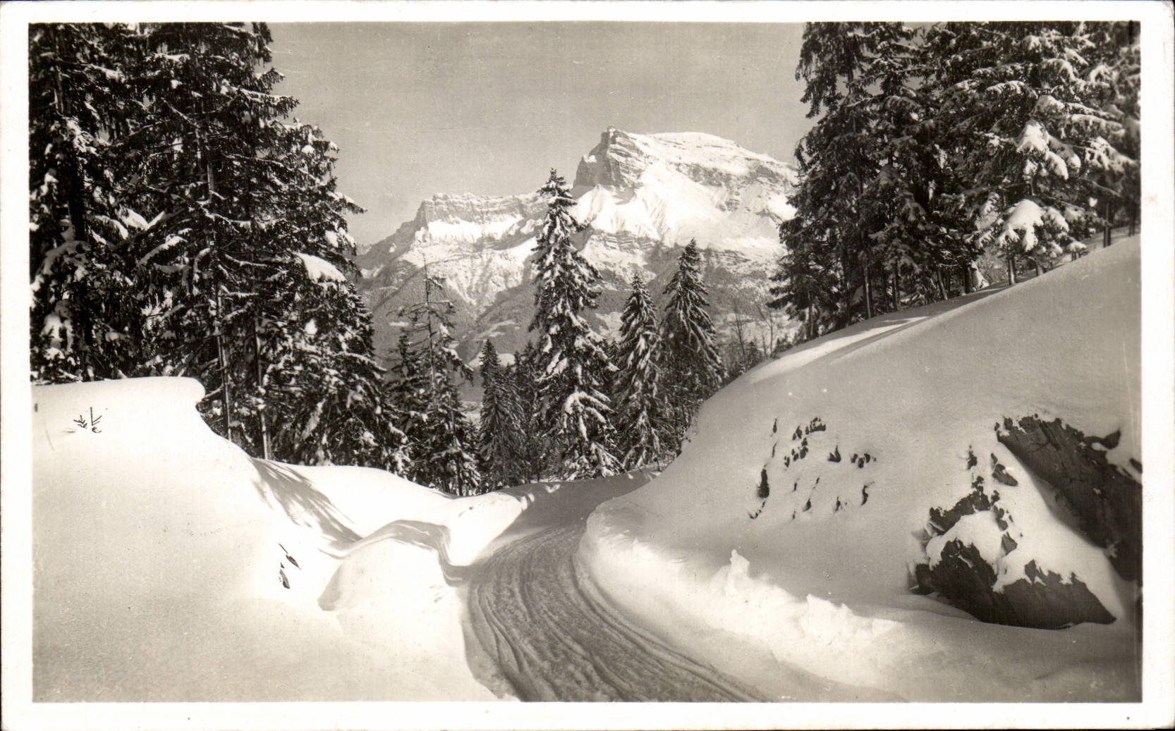 CPSM Megeve Road of the Mount Alpine laburnum and switches of Varan