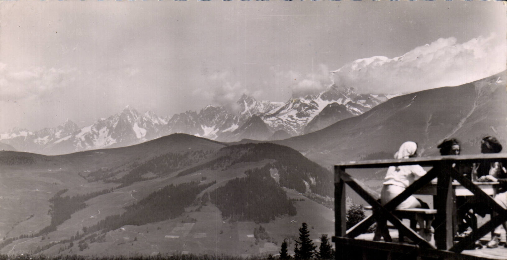 CPSM Megeve switches green Aiguille of the South seen of rochebrune