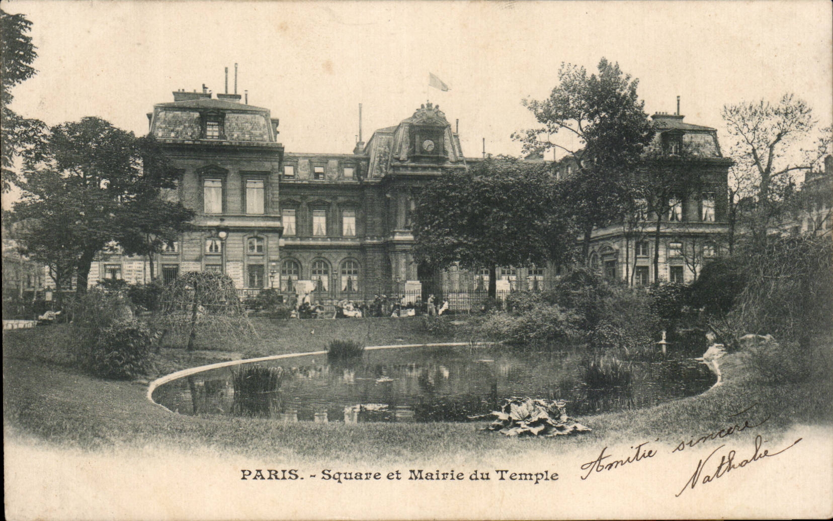 CPA Paris Public garden and town hall of the temple
