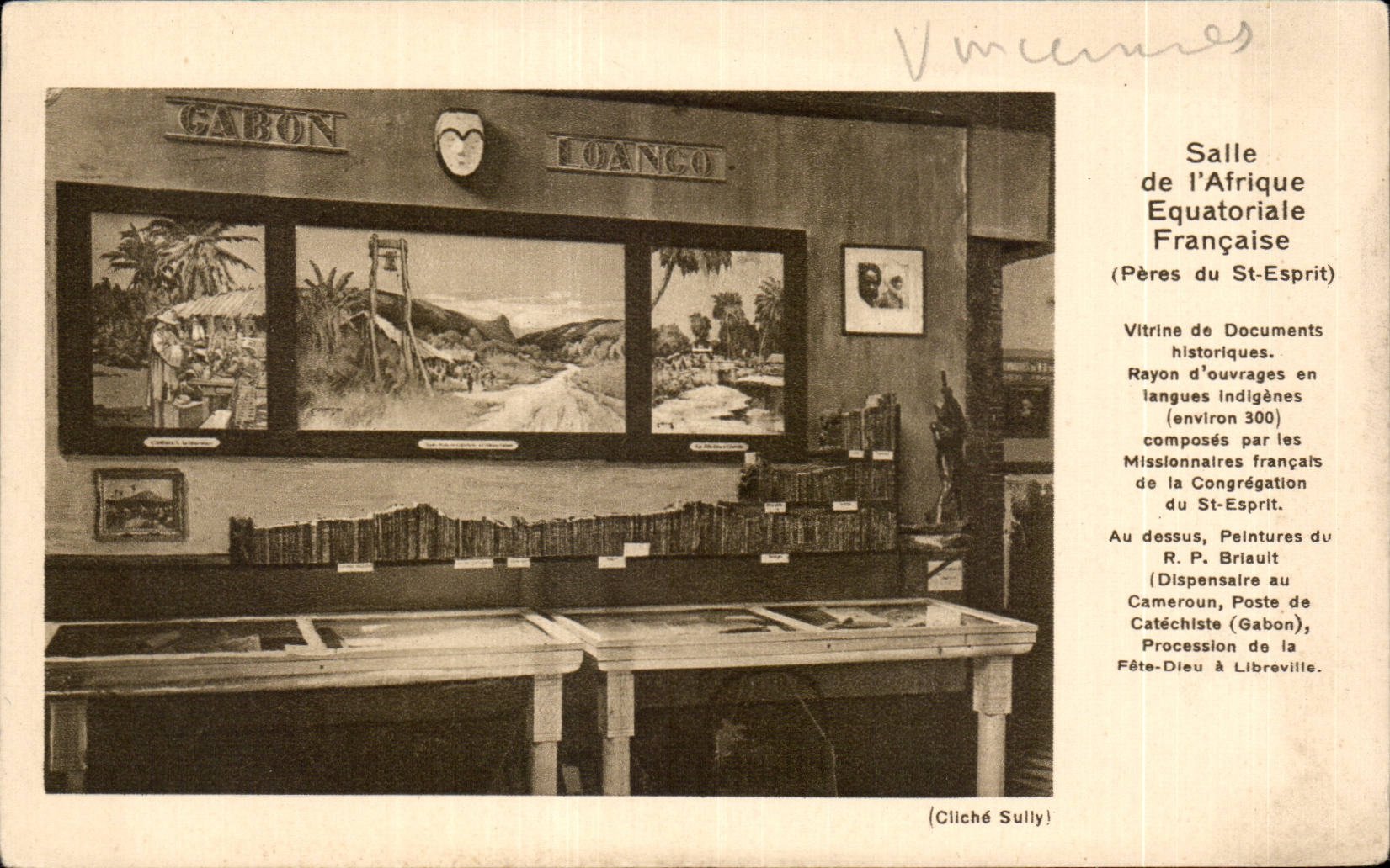 CPA Vincennes Room of Equatorial Africa Fathers of St Spirit Ameroun Gabon loango