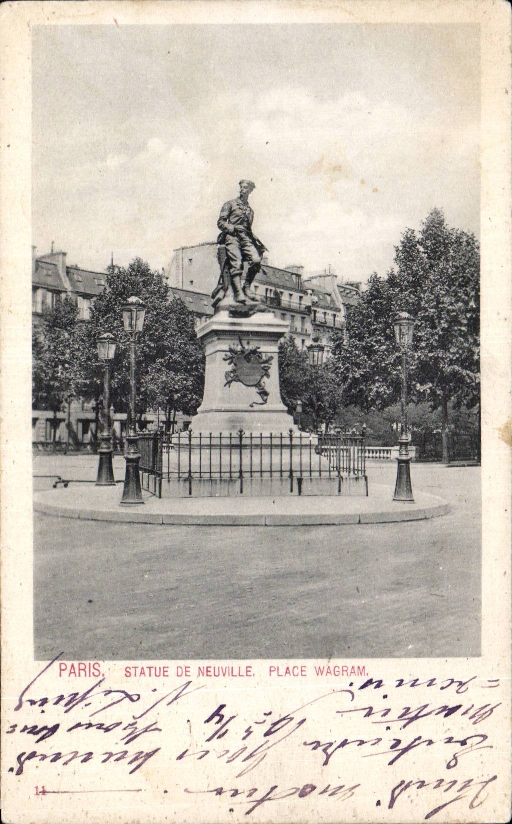 CPA Paris Statue de Neuville place Wagram