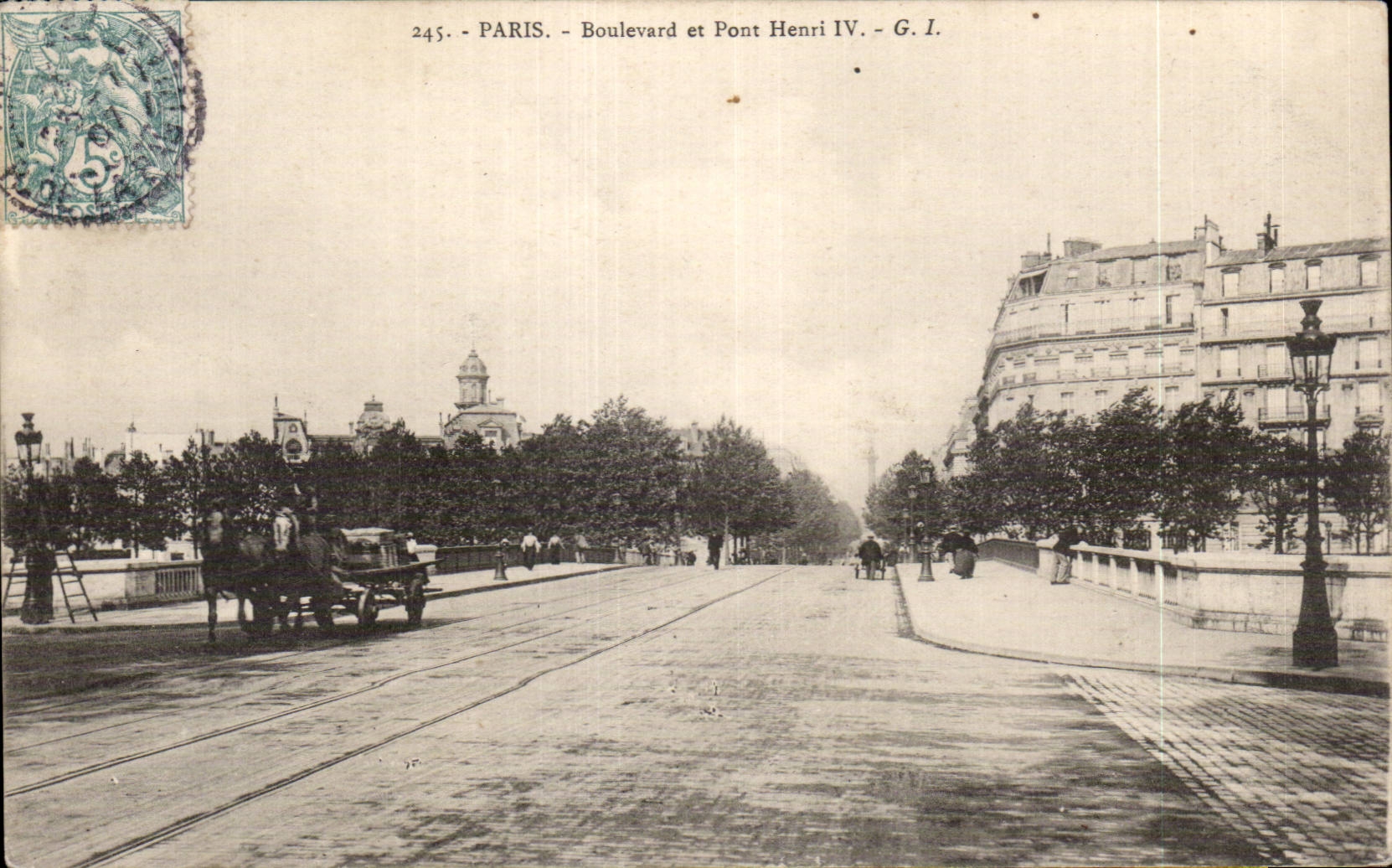 CPA Paris Boulevard and bridge Henri IV