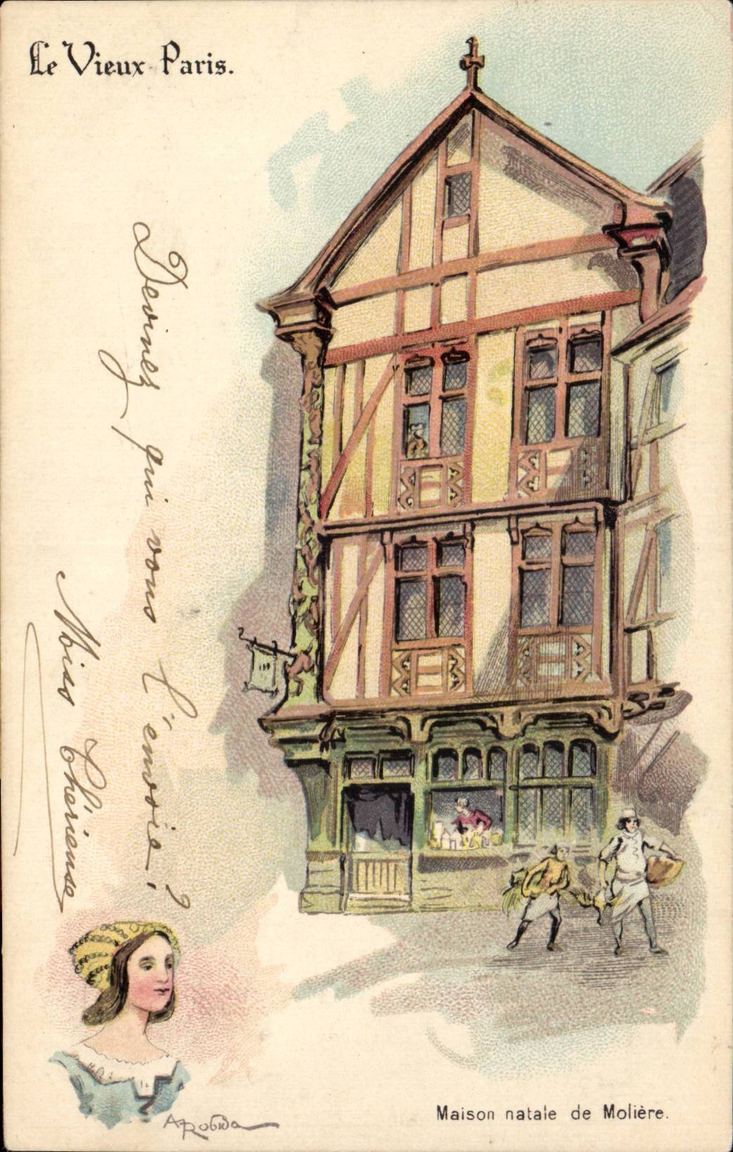 CPA Paris the old man Paris Native house of Moliere