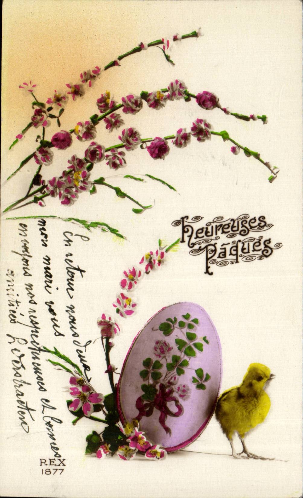 CPA Fantaisie Poussins Joyeuses Paques Easter