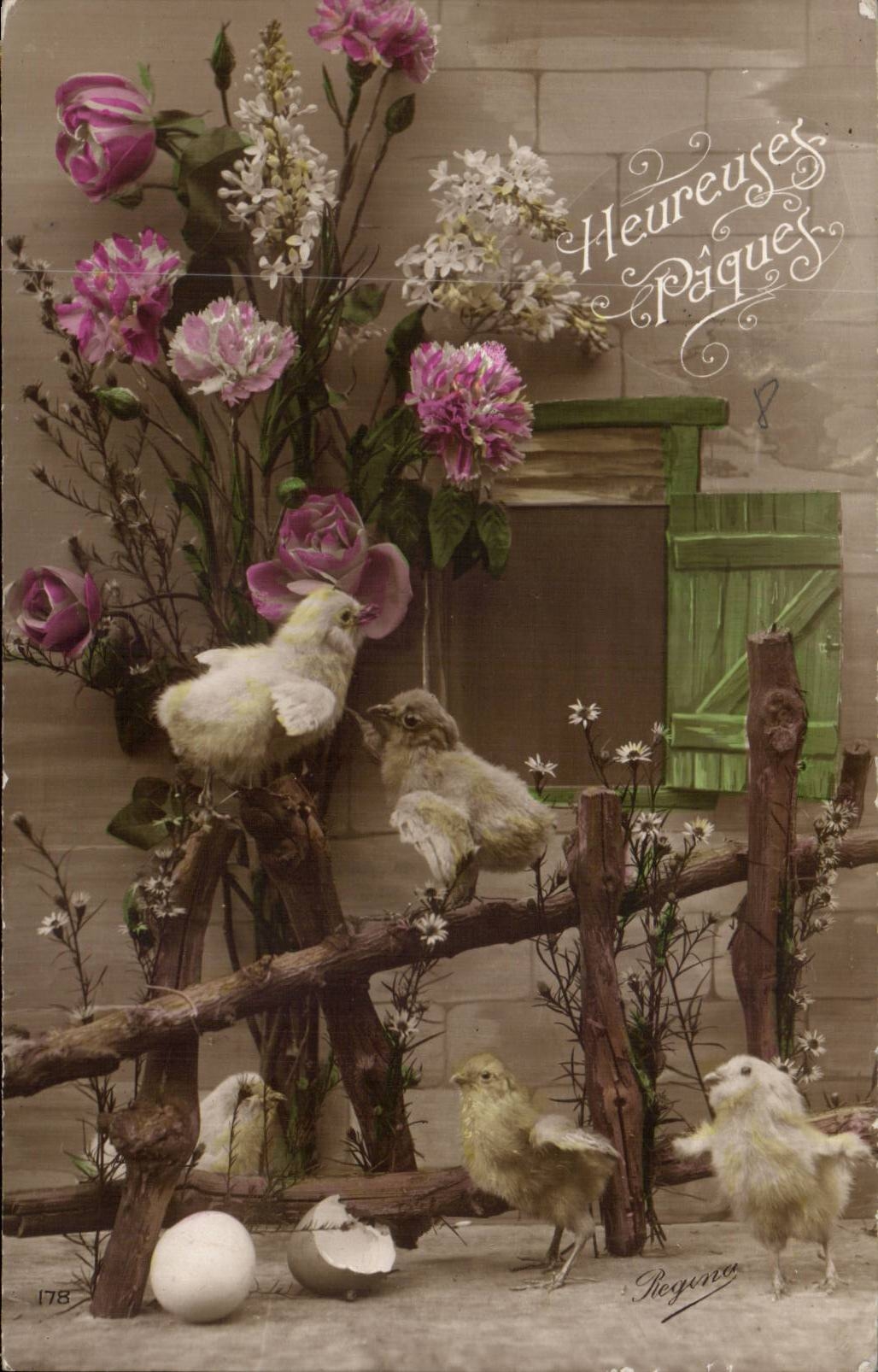 CPA Fantaisie Poussins Paques Easter