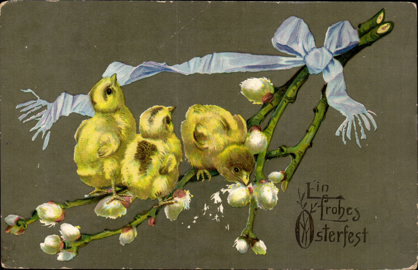 CPA Fantaisie Poussins oeuf Paques Easter
