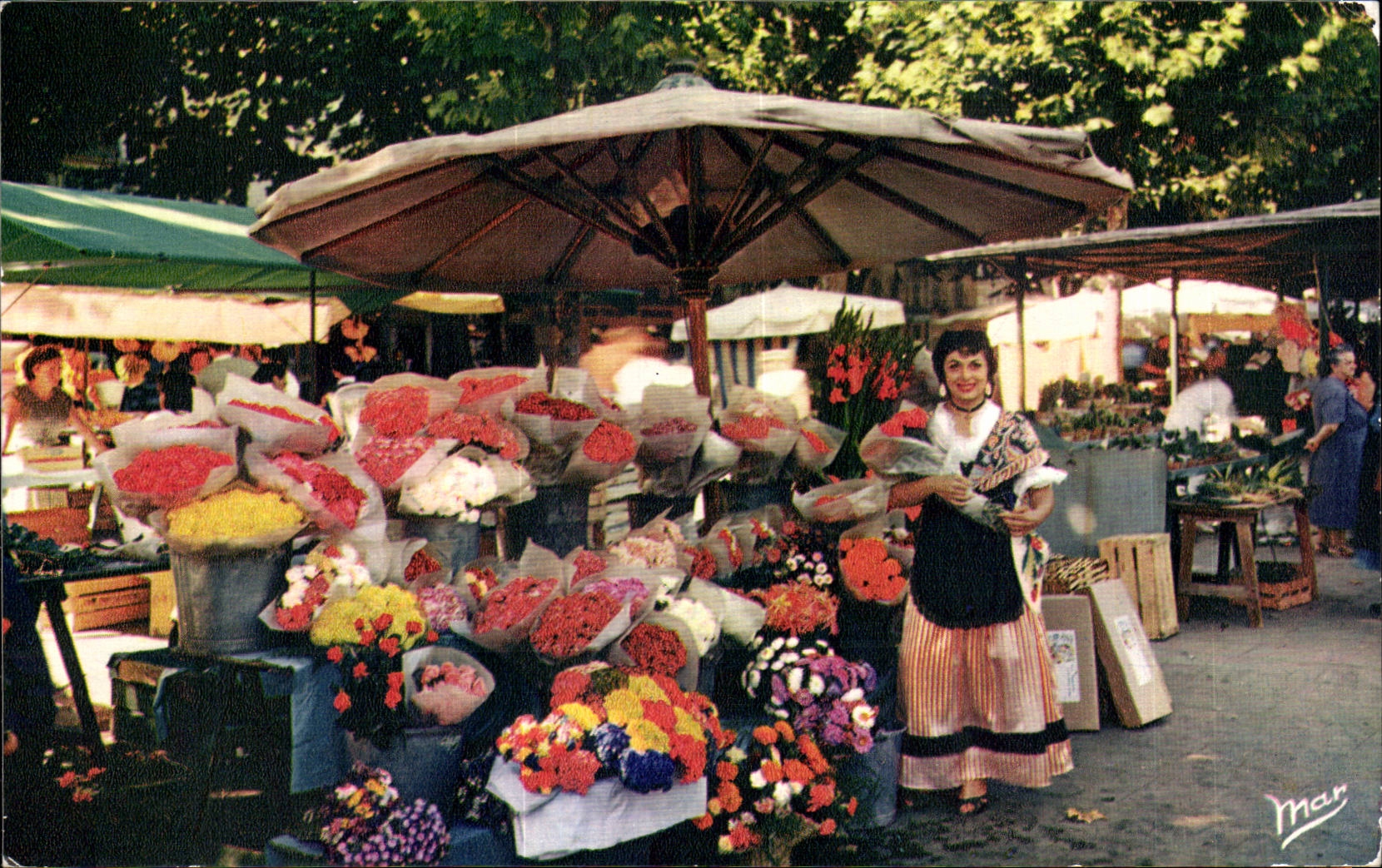 La Cote d Azur - Le Marche aux Fleurs - CPA