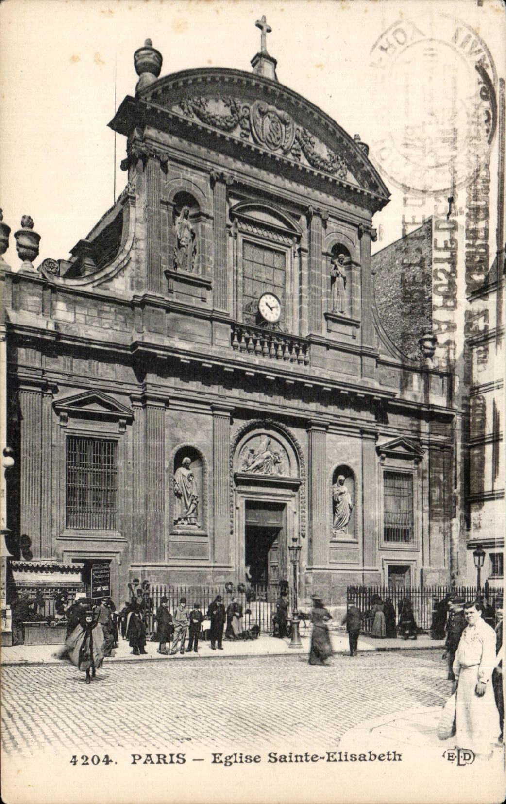 Paris - 3 - Church Sainte Elisabeth - CPA