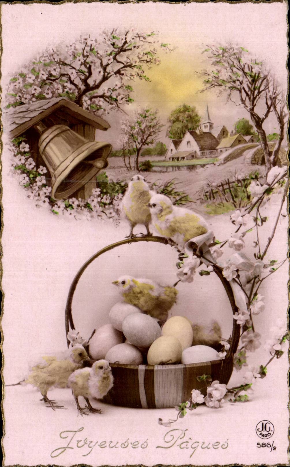 Festivals - Wishes - Holiday - Easter - Easter - Ostern - chicks - easter tennis shoe - - CPA