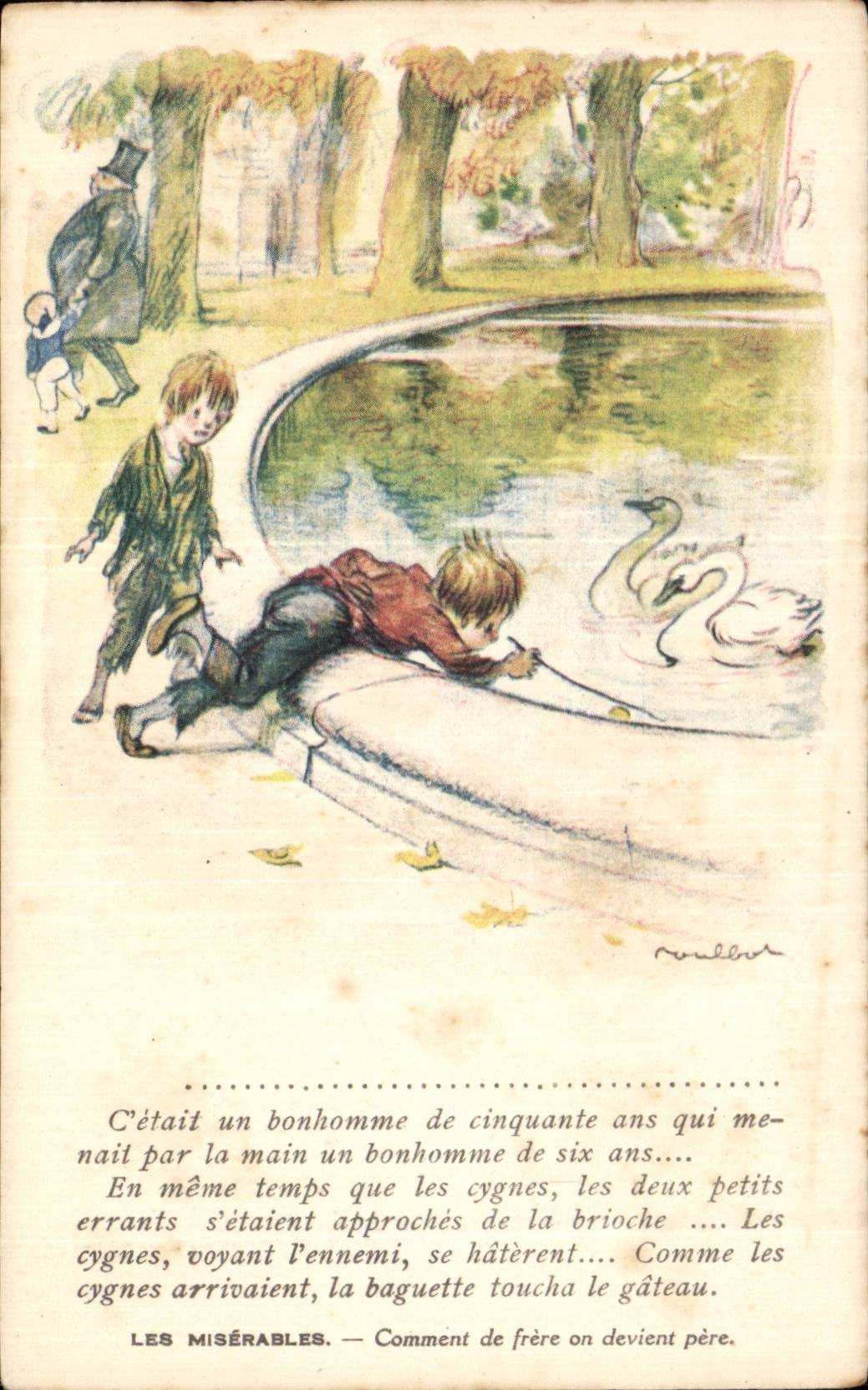 CPA Fantasy Children Poulbot Illustrator the Poor wretches Victor Hugo