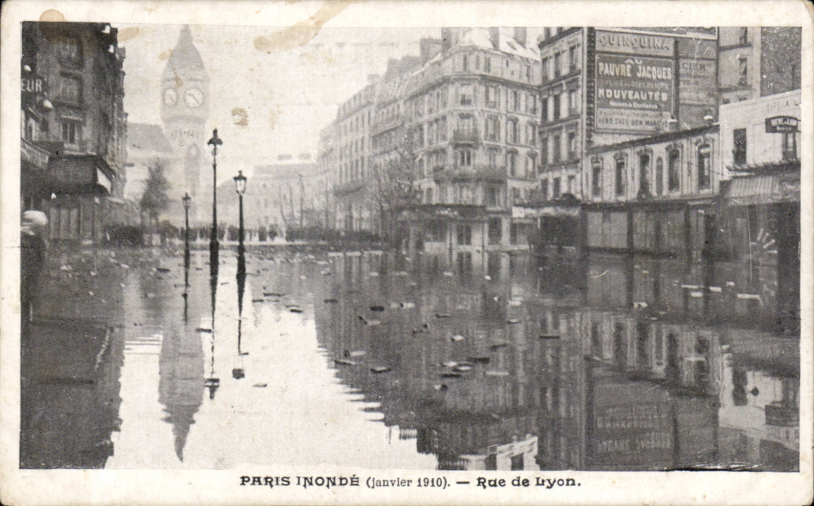 CPA Floods January 1910 Paris Street of Lyon