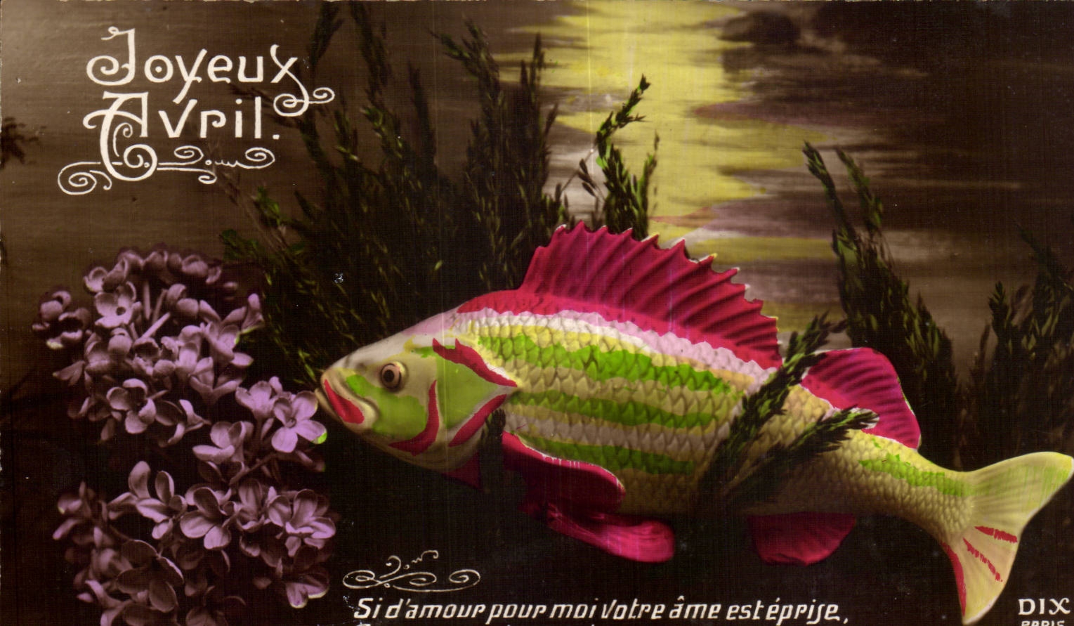 CPA Fantaisie Poisson 1er Avril Paques Easter