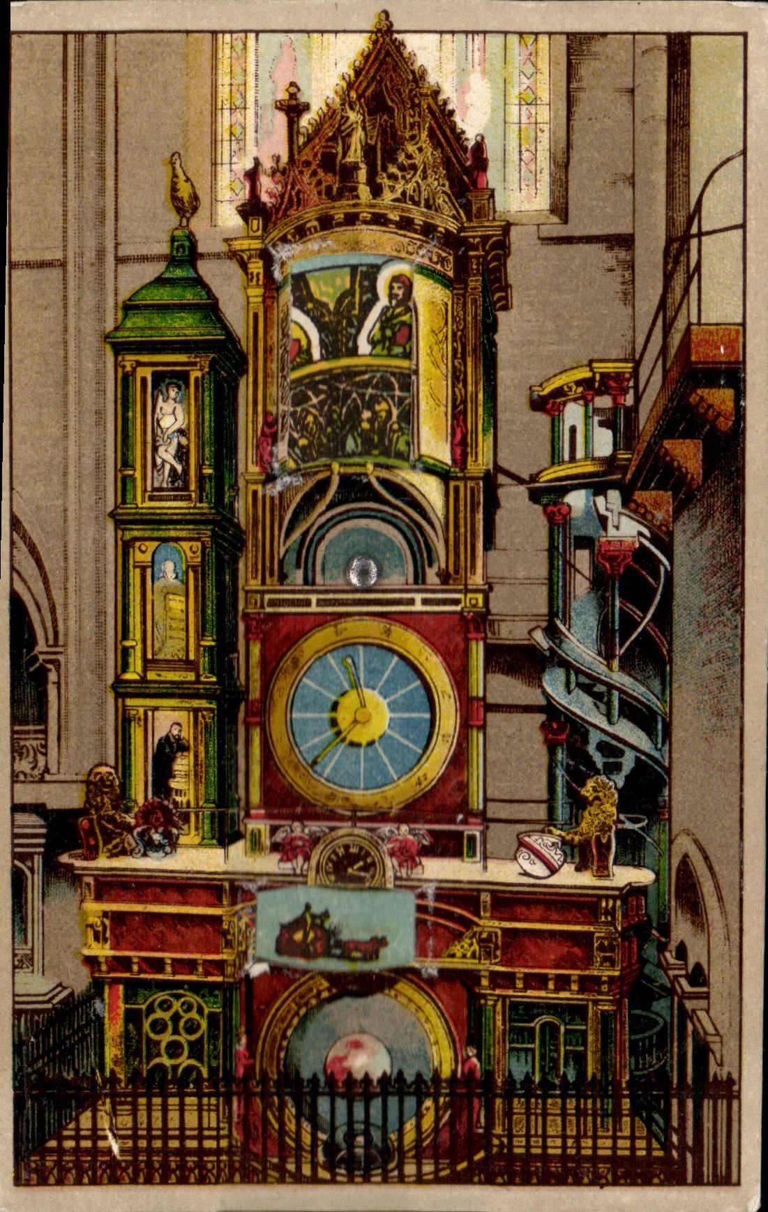 CPA CHART SYSTEM astronomical Strasbourg Clock of the cathedral