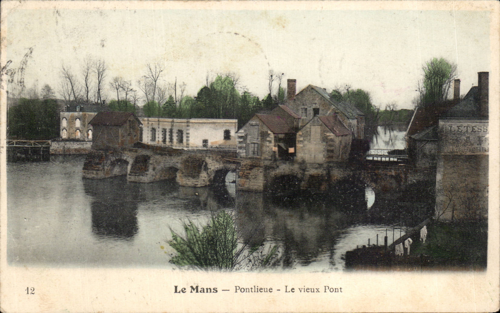 CPA Mans Pontlieue the old bridge
