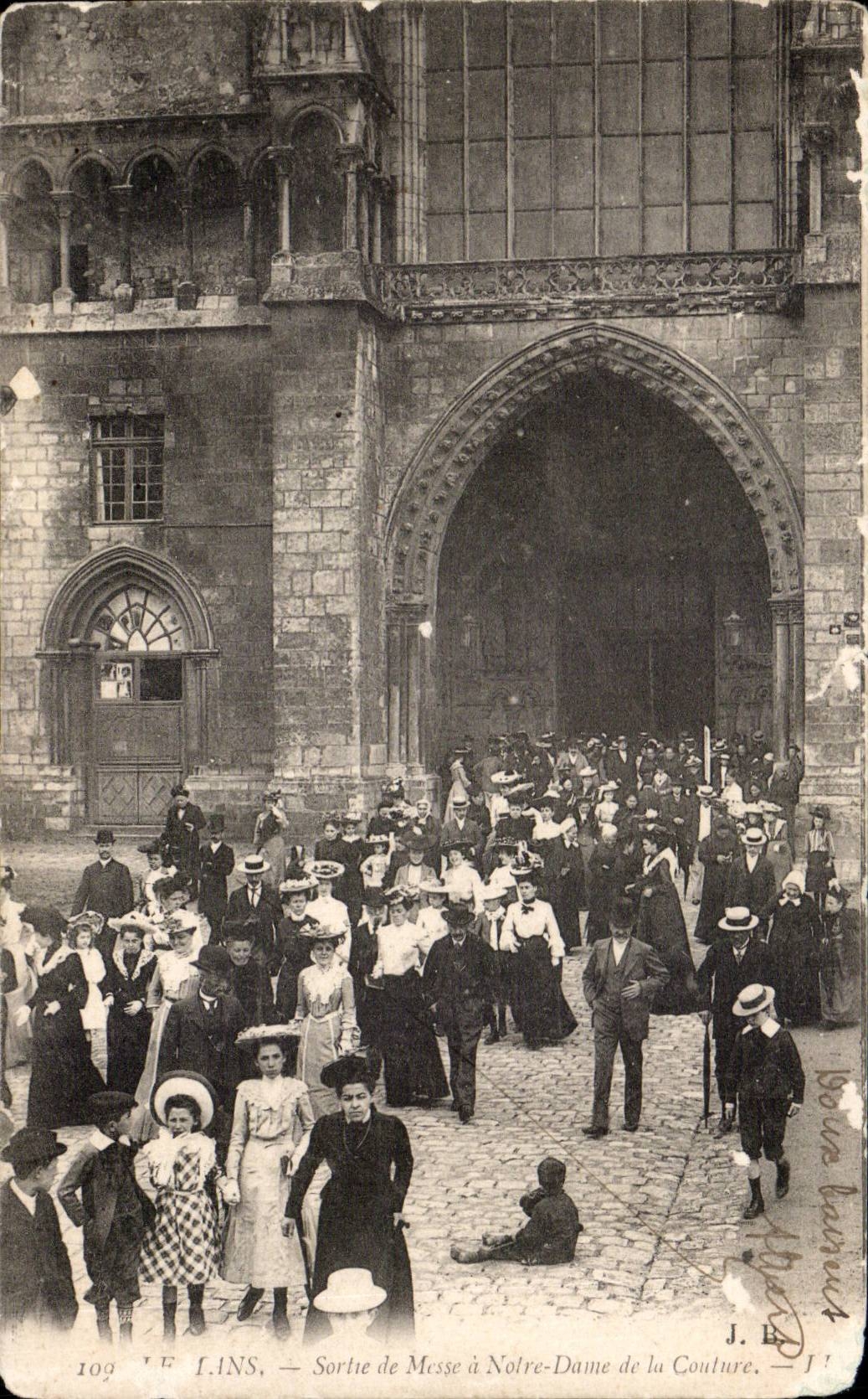 CPA Mans Sortie mass has Notre Dame of the Seam