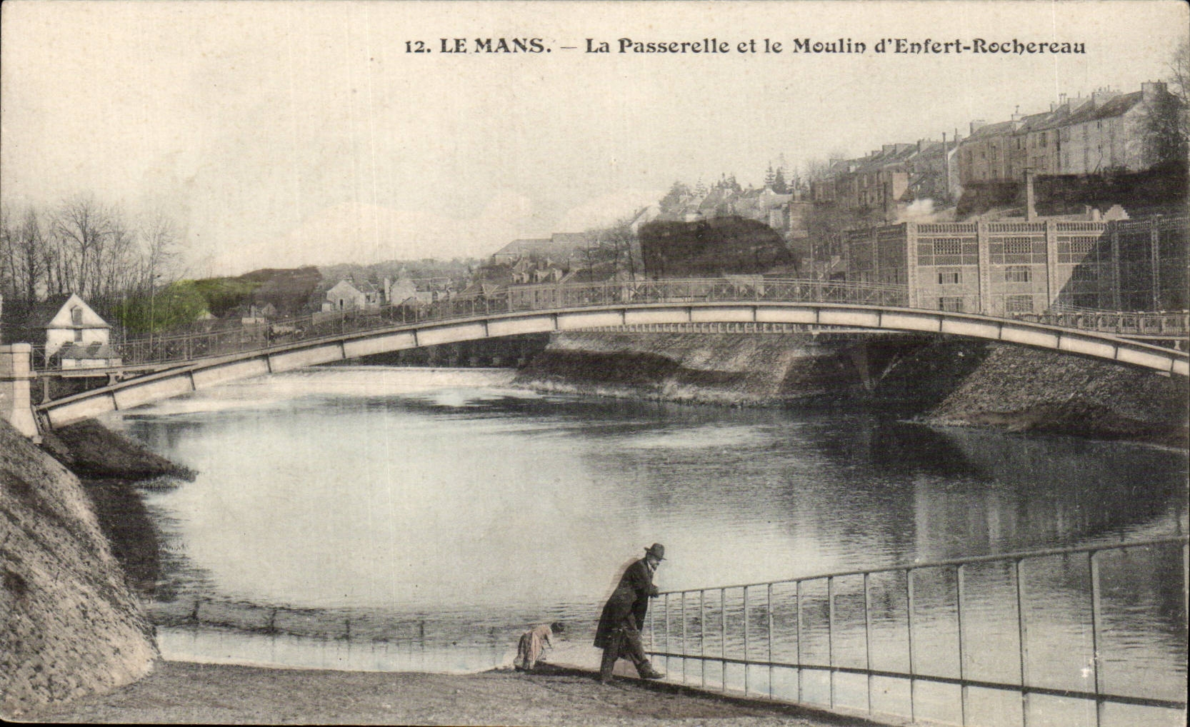 CPA Mans the footbridge and the mill Enfert Rochereau