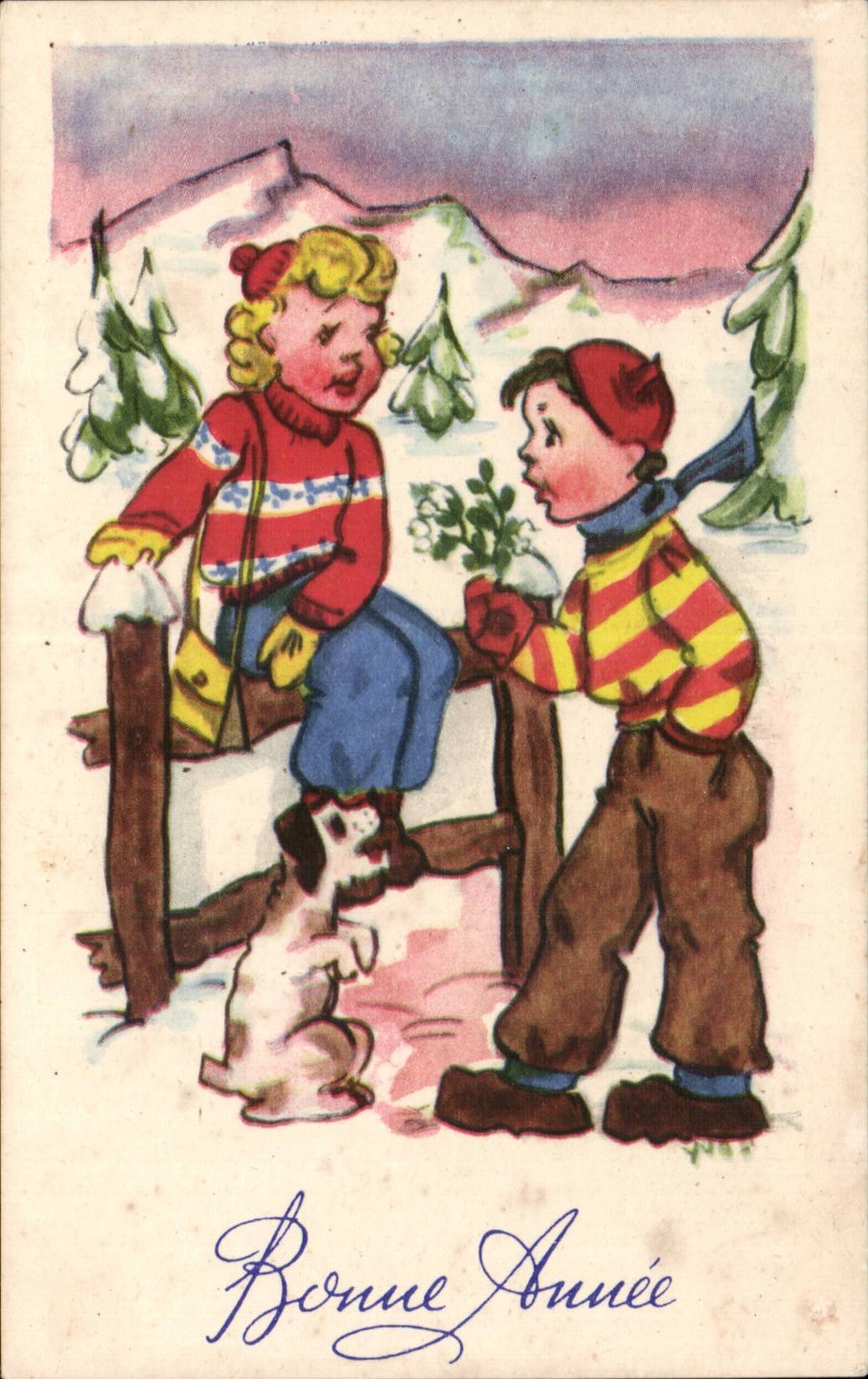 CPA Fantasy Ski Dog Happy New Year