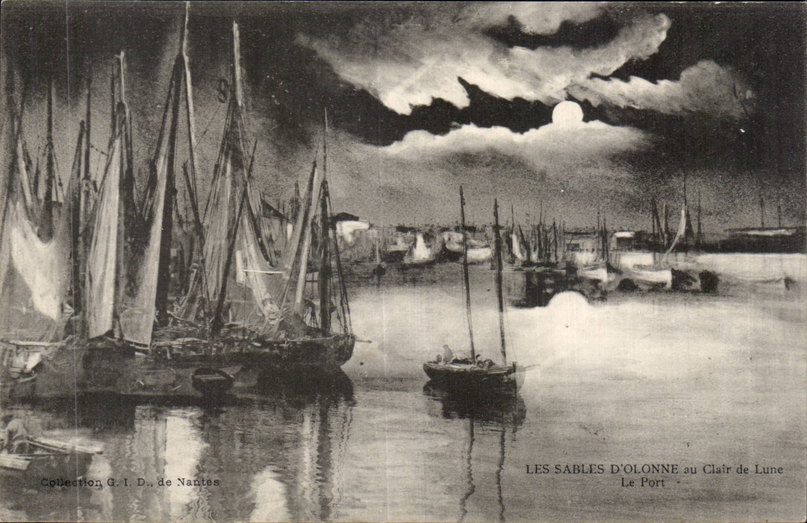 Sands Olonne - With the Moonlight - the Port - CPA
