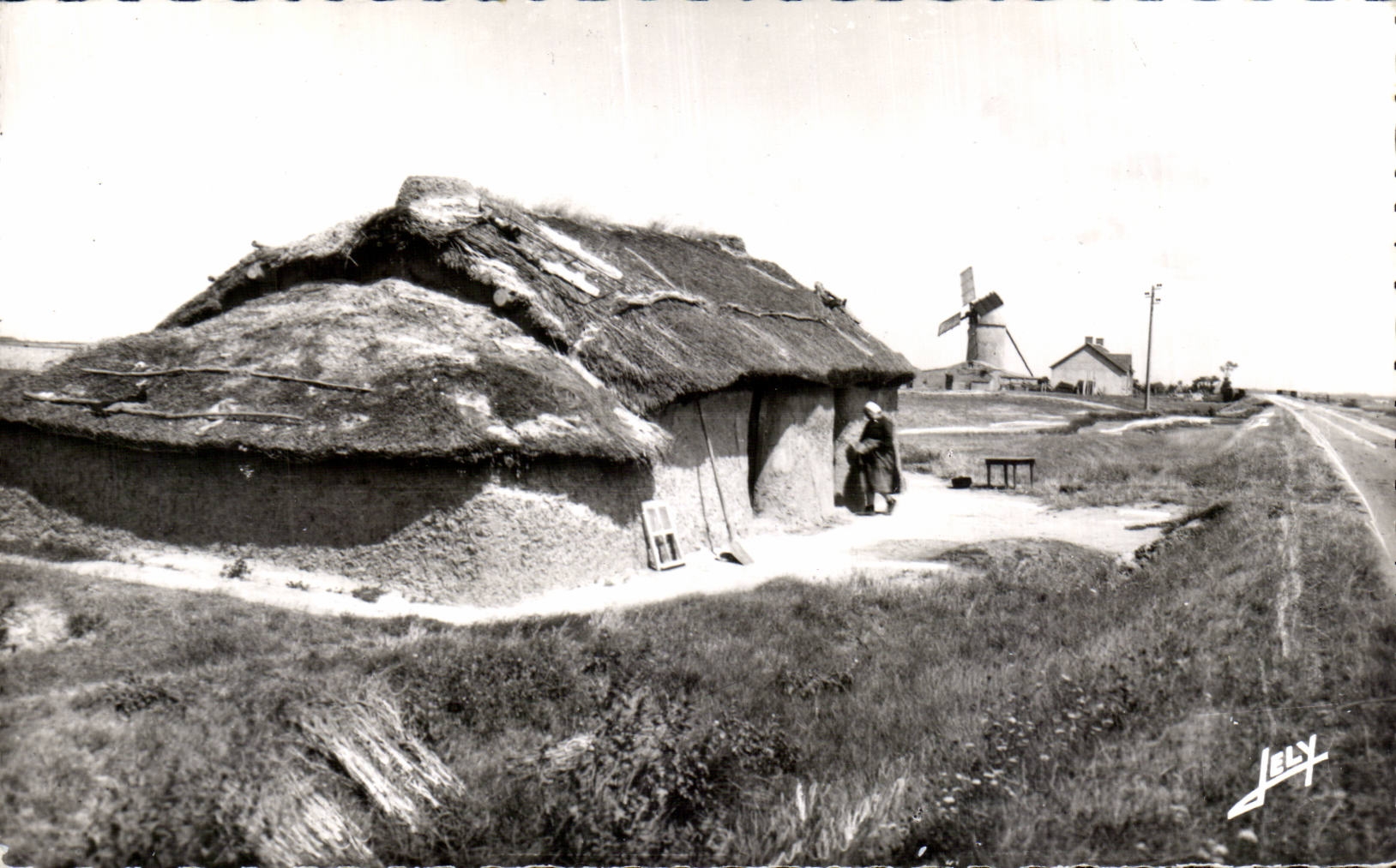With the Country of Mounts - a Bourine Old woman - CPSM